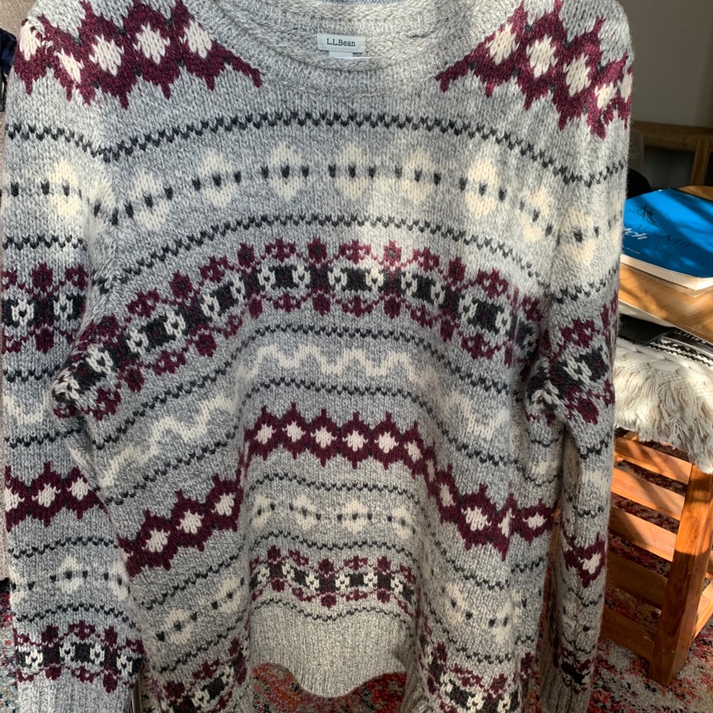 LL Bean Women’s Large Rollneck Ragg Wool Sweater